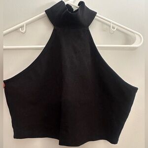 Windsor Black Crop Halter Top